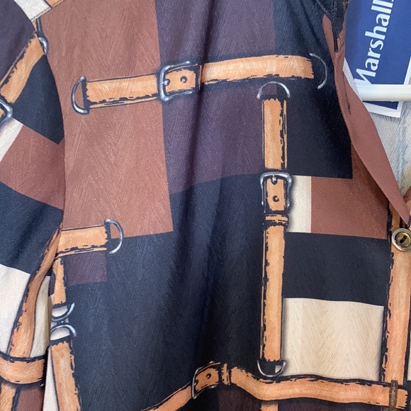 NWT Etcetera Women’s Button Up Blouse Equestrian Buckles size 8 - Picture 4 of 5